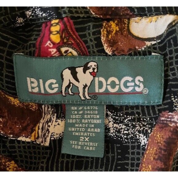 Big Dogs Men's Cohibark Cigars Print Button Down Urban Casual Collared Shirt 2X - Picture 2 of 4